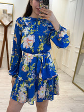 Cargar imagen en el visor de la galería, GIANNA - Vestido azul rey estampado