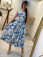 Cargar imagen en el visor de la galería, ILSE - Maxi vestido azul floral