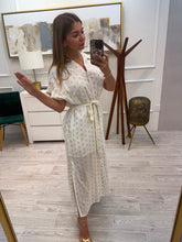 Cargar imagen en el visor de la galería, ASHLEY - Maxi vestido hueso estampado