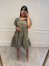 Cargar imagen en el visor de la galería, YESENIA - Vestido midi olivo