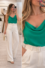 Cargar imagen en el visor de la galería, DOMINIQUE - Blusa verde turquesa tirantes