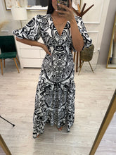 Cargar imagen en el visor de la galería, KRISTEN - Maxi vestido blanco estampado
