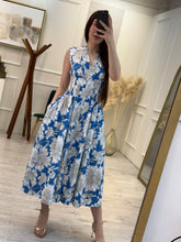 Cargar imagen en el visor de la galería, ILSE - Maxi vestido azul floral
