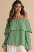 Cargar imagen en el visor de la galería, CLEMENCE - Blusa verde olivo