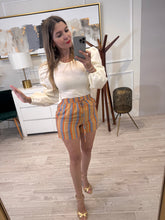 Cargar imagen en el visor de la galería, EVELYN - Short naranja y azul rayas