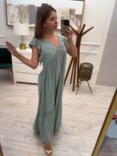 Cargar imagen en el visor de la galería, ESTRELLA - Maxi vestido verde menta
