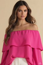 Cargar imagen en el visor de la galería, CAPUCCINE - Blusa fucsia