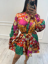 Cargar imagen en el visor de la galería, HALLOW - Vestido estampado patchwork