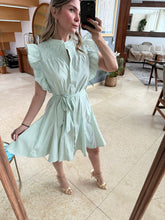 Cargar imagen en el visor de la galería, MAGDALENA - Vestido verde rayas