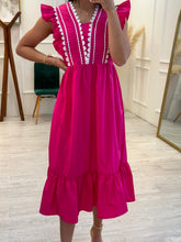 Cargar imagen en el visor de la galería, EDITH - Vestido midi fucsia