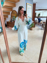 Cargar imagen en el visor de la galería, NERINA - Palazzo blanco con estampado azul