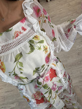 Cargar imagen en el visor de la galería, CLARISA – Maxi vestido blanco floral con encaje