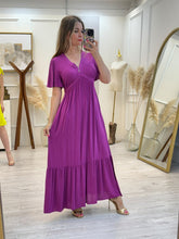 Cargar imagen en el visor de la galería, GRETCHEN - Maxi vestido violeta