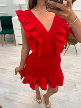 Cargar imagen en el visor de la galería, MURIEL - Vestido corto rojo