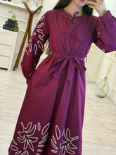 Cargar imagen en el visor de la galería, NOVAIRE - Maxi vestido uva manga larga