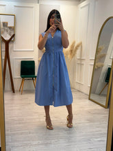 Cargar imagen en el visor de la galería, FARINA - Maxi vestido azul sin mangas