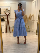 Cargar imagen en el visor de la galería, SORAIDA - Maxi vestido rayas azul