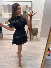 Cargar imagen en el visor de la galería, VIVIANA - Vestido corto negro