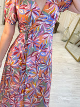Cargar imagen en el visor de la galería, GUSTAVA - Maxi vestido estampado multicolor
