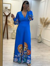 Cargar imagen en el visor de la galería, YESENIA - Palazzo azul estampado naranja