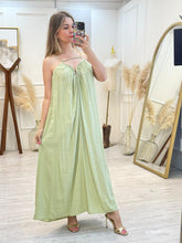 Cargar imagen en el visor de la galería, JESSAMINE - Maxi vestido verde tirantes