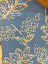 Cargar imagen en el visor de la galería, WAVERLY - Vestido corto azul hojas