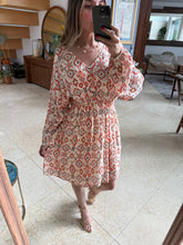 Cargar imagen en el visor de la galería, BALI - Vestido corto hueso estampado