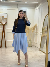 Cargar imagen en el visor de la galería, GERMANA - Vestido azul rayas