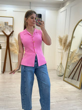 Cargar imagen en el visor de la galería, SUZETTE - Blusa rosa sin mangas