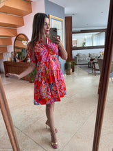Cargar imagen en el visor de la galería, MIEL - Vestido corto camisero estampado