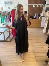 Cargar imagen en el visor de la galería, FIORENZA - Maxi vestido negro