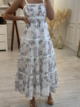 Cargar imagen en el visor de la galería, DEVON - Maxi vestido blanco estampado