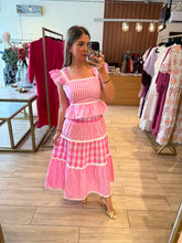 Cargar imagen en el visor de la galería, AENOR - Set blusa y falda rosa cuadros