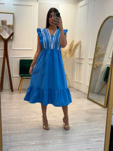 Cargar imagen en el visor de la galería, ELARA - Vestido midi azul