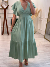 Cargar imagen en el visor de la galería, KENNEDY - Maxi vestido verde malva