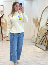Cargar imagen en el visor de la galería, POLLY - Sueter hueso con flores