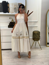 Cargar imagen en el visor de la galería, LARA - Maxi vestido hueso tirantes