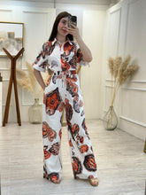 Cargar imagen en el visor de la galería, DORIDE – Palazzo blanco con estampado coral