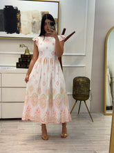 Cargar imagen en el visor de la galería, PERLA - Maxi vestido blanco estampado