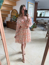 Cargar imagen en el visor de la galería, BALI - Vestido corto hueso estampado