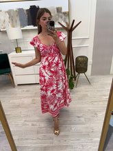 Cargar imagen en el visor de la galería, VION - Maxi vestido palma rojo