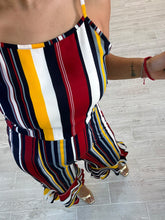 Cargar imagen en el visor de la galería, MIRRA – Jumper palazzo a rayas multicolor con olán
