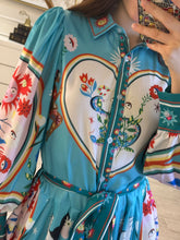 Cargar imagen en el visor de la galería, VALDA - Vestido midi azul estampado