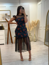 Cargar imagen en el visor de la galería, DAMIANA - Maxi vestido azul con negro