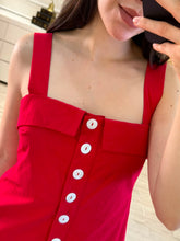 Cargar imagen en el visor de la galería, CHERRY - Vestido midi rojo con rosa