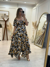 Cargar imagen en el visor de la galería, MALENA - Maxi vestido estampado hojas