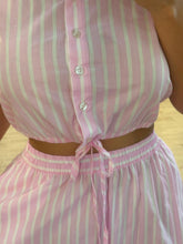 Cargar imagen en el visor de la galería, MIMI - Set blusa y falda rayado rosa
