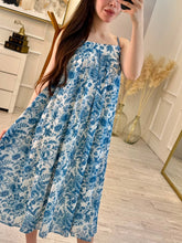 Cargar imagen en el visor de la galería, CORINTIA - Maxi vestido estampado azul