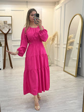Cargar imagen en el visor de la galería, BASILIA - Maxi vestido fucsia