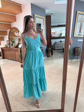 Cargar imagen en el visor de la galería, SELENIA - Maxi vestido turquesa
